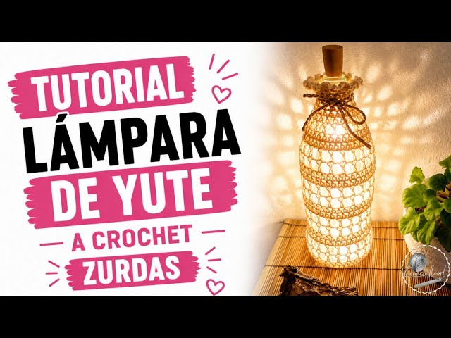 ✋ Lefties Rule 🤍 · Crochet jute lamp · Wine bottle cover