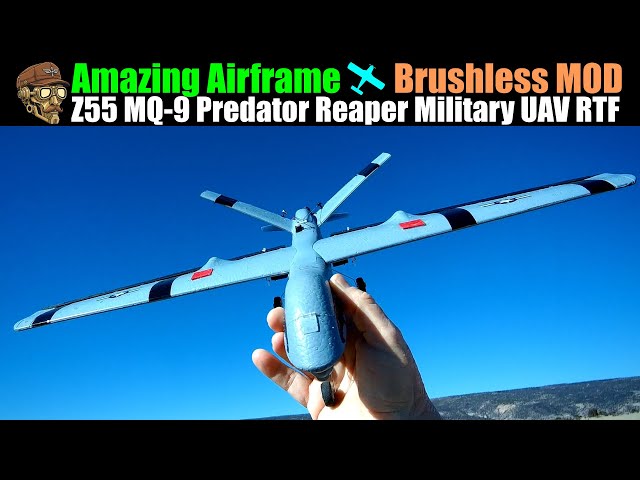 Amazing Airframe! ONLY $65 + (3) LIPOs! KFPLAN Z55 MQ-9 Predator Reaper 660mm 3CH Military UAV RTF