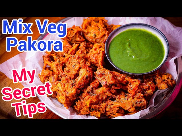 Crispy Mix Veg Pakora Recipe - Rainy Day Special | My Secret Trick for Perfect Tea Time Snack