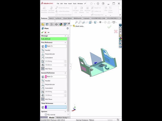 Reference Plane in SolidWorks | Create Mid Plane Tutorial #shorts