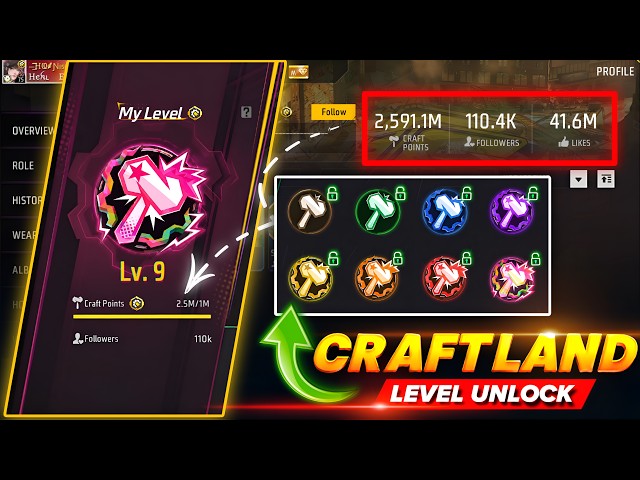 How To Unlock Craftland Level 9 in Free Fire 😱 | Secret Trick 🤫✅