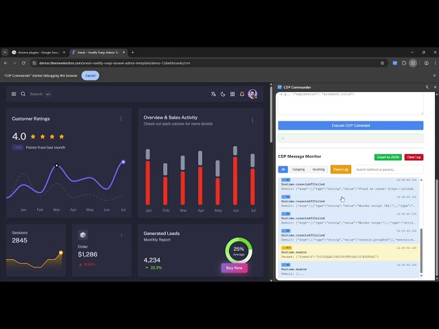 CDP-Commander: Chrome DevTools Protocol Controller