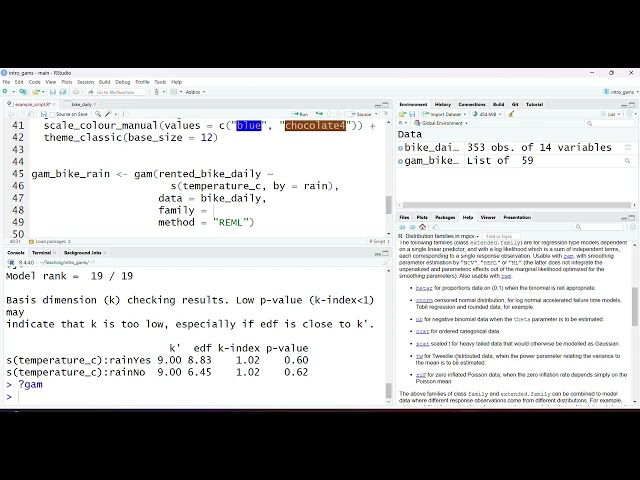 Generalised additive models 3