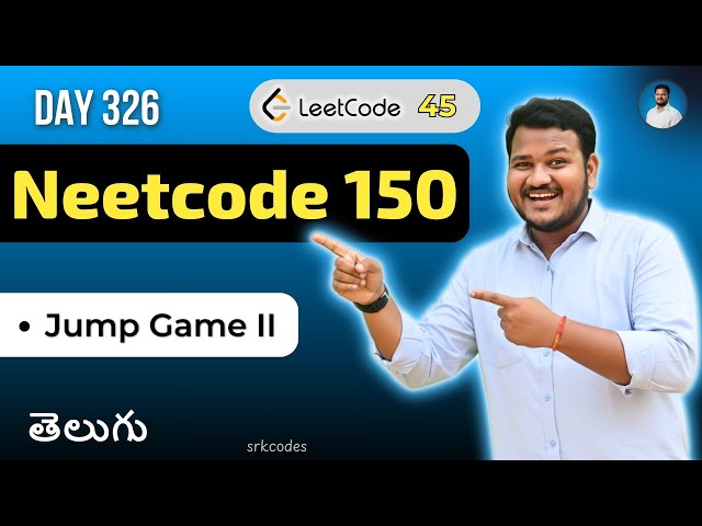 Leetcode 45: Jump Game II in Telugu | Brute Force, Memo, Greedy | Python DSA | srkcodes