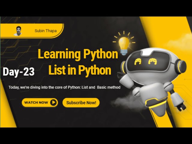 Day 23 – Python List and list method Tutorial ||  Beginner Friendly