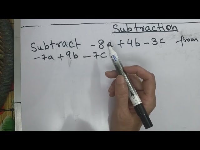 Subtraction of Algebraic expressions - Class 7th topic - Ch 10 