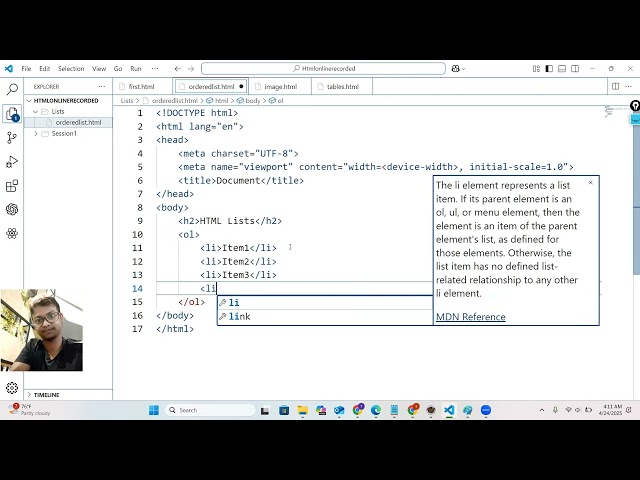 HTML Tutorials || LIST
