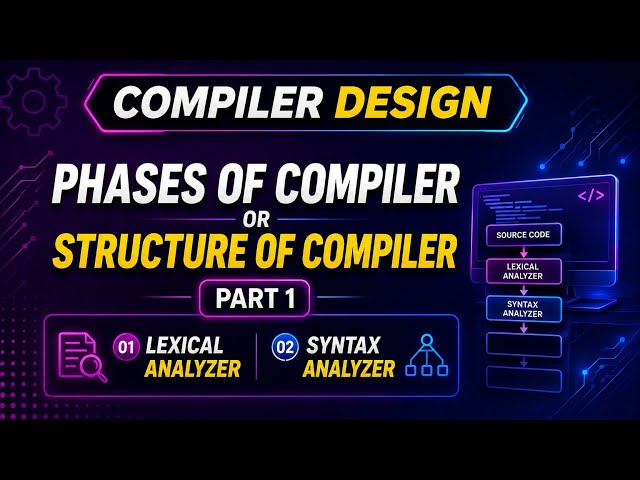 Phases of Compiler part 1 | Lexical Analyzer & Syntax Analyzer | Compiler Design Telugu