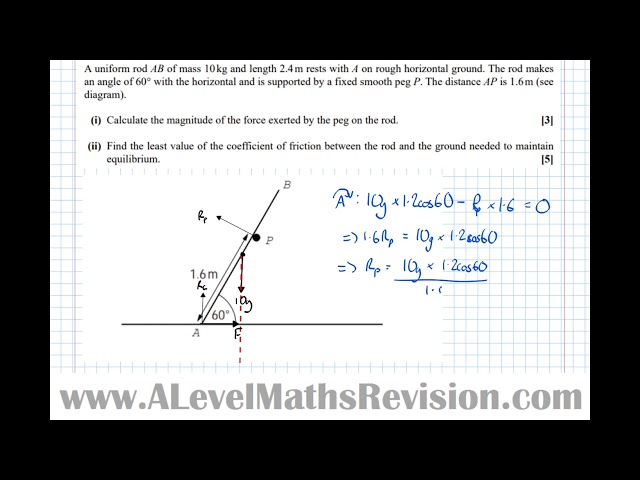 Moments in Two Dimensions Ladder Problems [Yr 2 Mechanics]