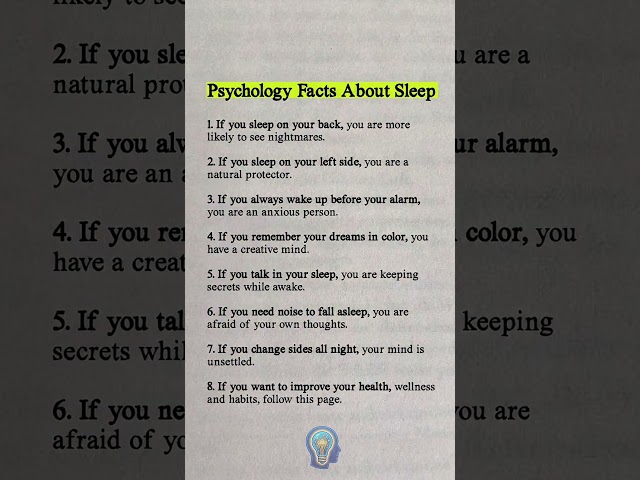 Psychology Facts About Sleep