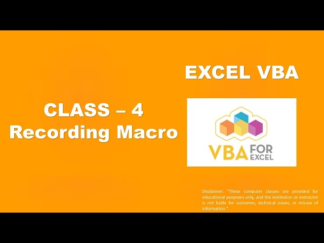 Class - 4 Recording Macro