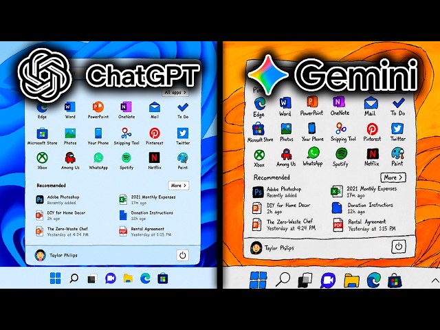 ChatGPT vs Gemini recreate Windows 11 from SCRATCH
