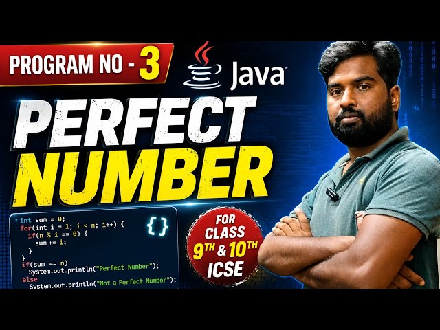 Perfect no. Java programs for class 9th and 10th ICSE