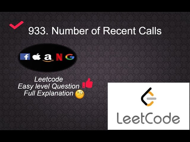 933. Number of Recent Calls | Easy level Question | Leetcode Easy Level Questions Complete Playlist