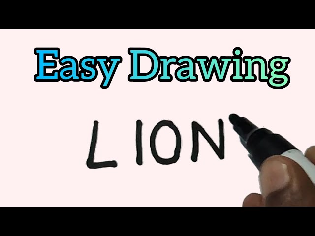 How to draw Lion 🦁 using lion word  ||  Easy Drawing tutorial for beginners step by step