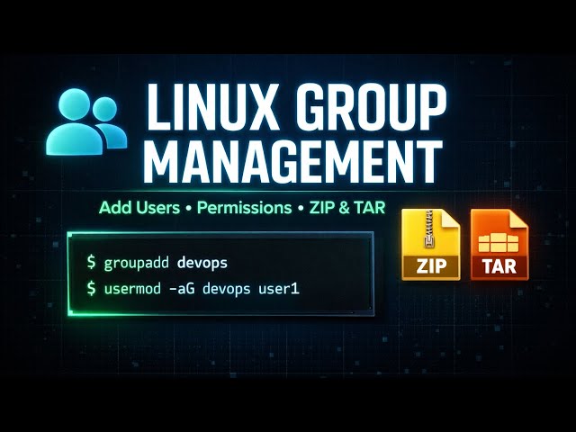 How Linux Group Management Works | Add Users, Permissions & ZIP & TAR Commands