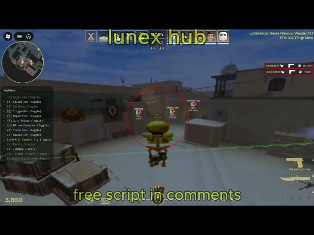 ✨[FREE] Blox Strike script | lunex hub | Silent Aim, Fly, Speedhack, Esp and more