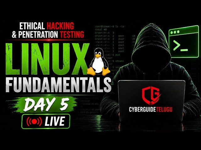 Linux Fundamentals  | Day 5 | FREE Ethical Hacking Course in Telugu | LIVE