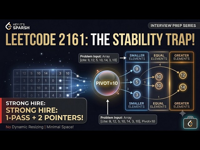LeetCode 2161: Partition Array According to Given Pivot (1-Pass) | Amazon SDE Interview Approach