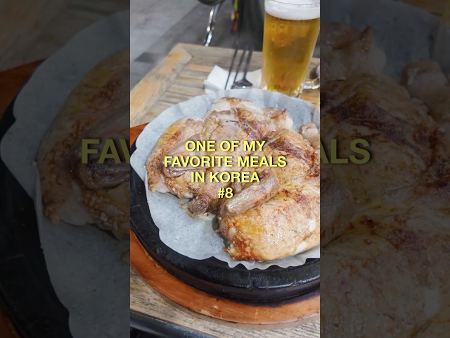 one of my favorite meals in korea #8 korean rotisserie chicken, stuffed with rice.