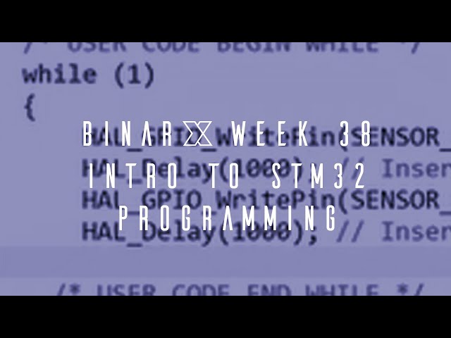 BinarX Student Payload Development Program Week 38 - Intro to STM32 Microcontroller Programming