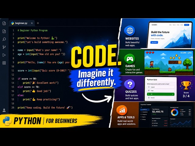 Code. But imagine it differently. | Learn Python Basics in Seven Minutes.