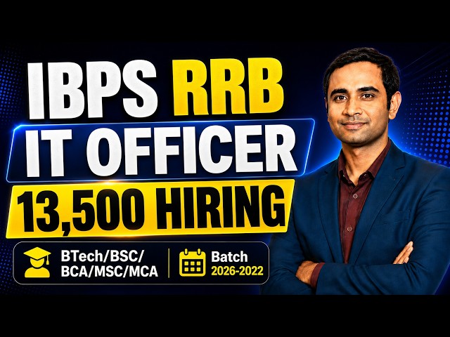 IBPS Mass Hiring 13,700+ Vacancies | Btech/BSC/BCA/MSC/MCA| Batch 2026-2022