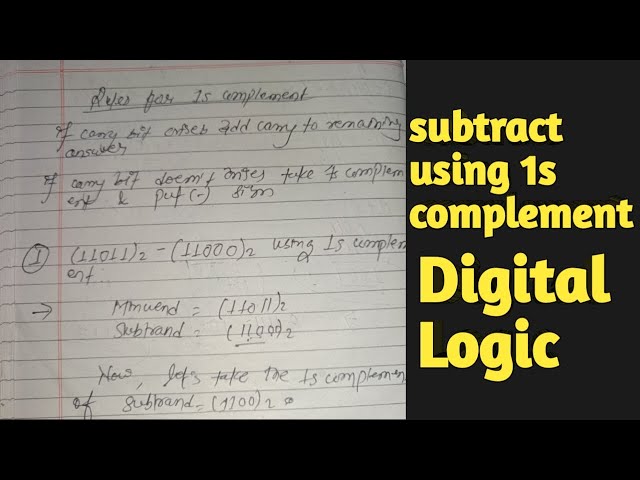 Subtract using 1s complement - Digital Logic