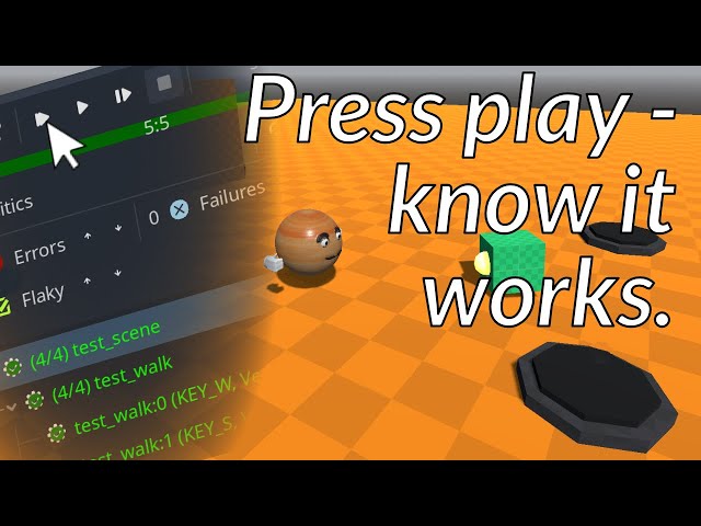 Press play - know it works:  Automated testing in Godot