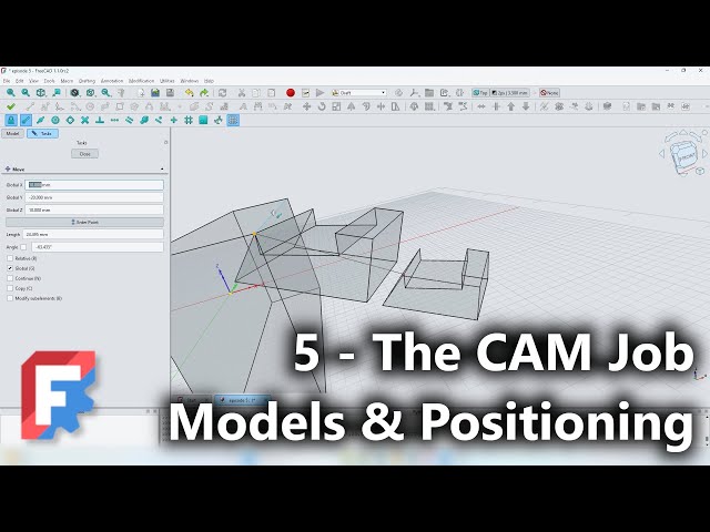 Models: Importing, Moving, Rotating & Set Origin - FreeCAD CAM 1.1 - Ep. 5