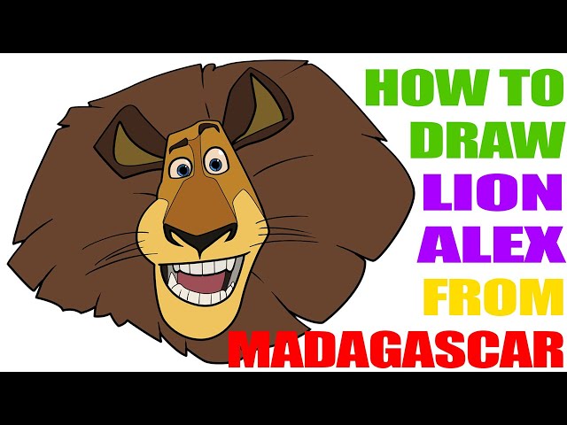 How to draw Lion Alex from Madagascar easy step by step