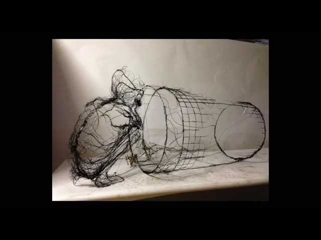 process of creating "Suffering and Ache -- irreversible war consequences" wire sculpture
