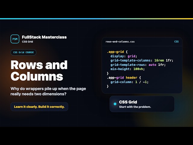 Rows and Columns Explained | FullStack Masterclass CSS Grid Course