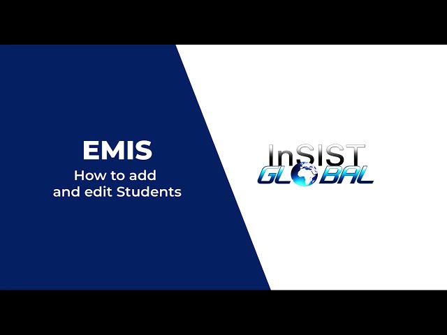 EMIS How to add and edit students