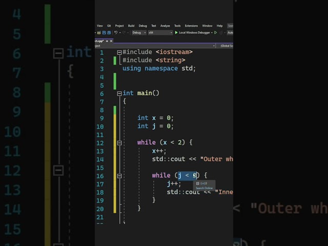 C++ Programming: Here's How To Create A Nested While Loop! #shorts