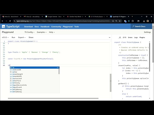 Simple Priority Queue in Typescript!