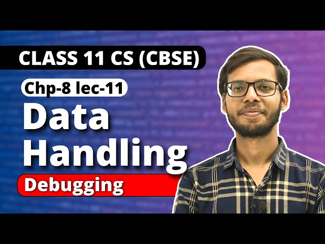 Chapter 8 Data handling | Debugging | Class 11 Computer Science | Class 11 Python |
