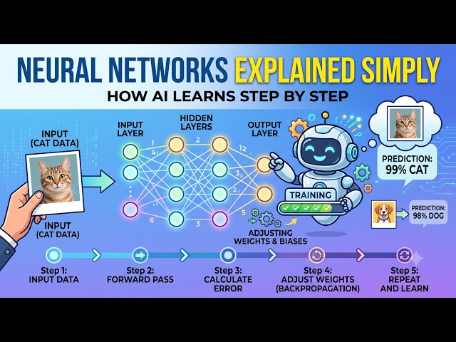 Neural Networks Explained Simply | How AI Learns Step by Step