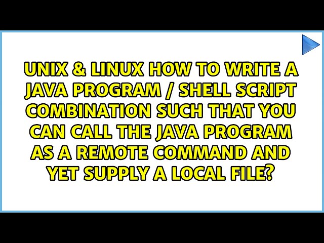 How to write a Java Program / Shell Script combination such that you can call the Java program...
