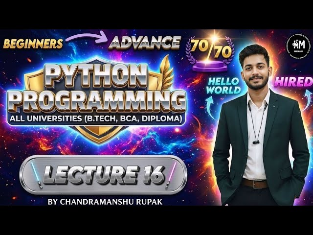 Python Lecture 16 | Lists in Python | List Operations & Inbuilt Functions Explained