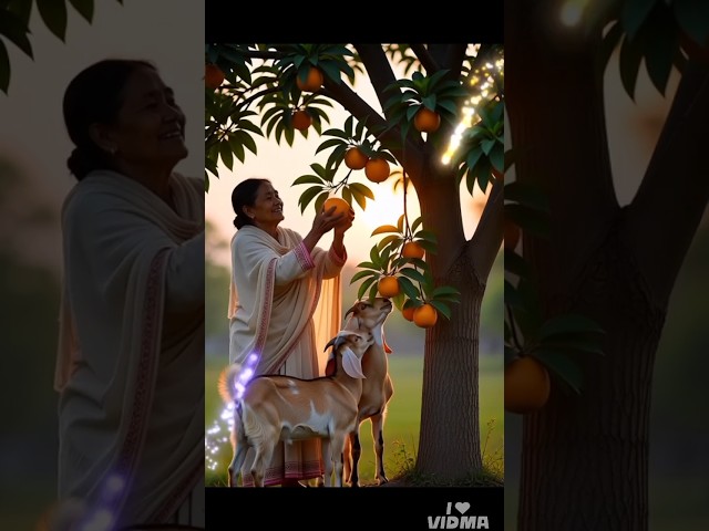दादी और बकरी ने संतरे बेचे | प्यारी देसी कहानी 🍊🐐#दादीऔरबकरी #trending #funny #shorts