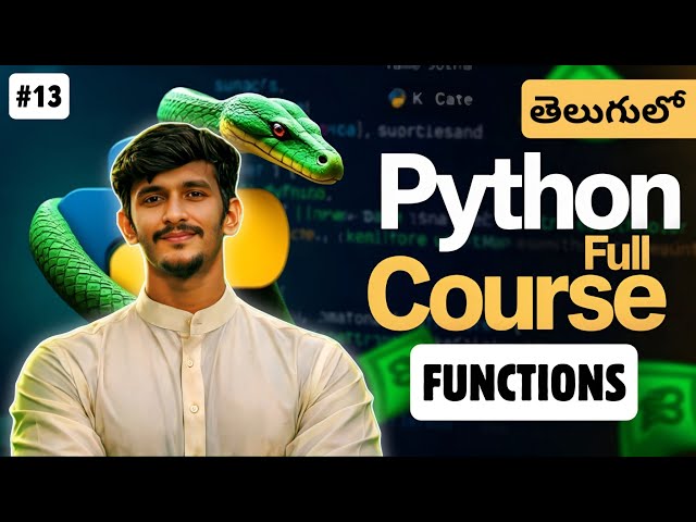 Python Full Course in Telugu | Functions in Python | Python Functions Explained | Video 13