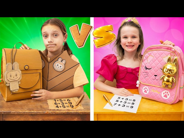 Rich vs Poor Cardboard School Adventure and More Kids Friendship Stories