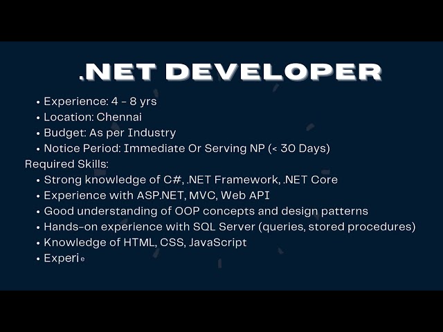 Open IT Positions as on 22nd Jan 2026 #hiring #hiringnow #jobs