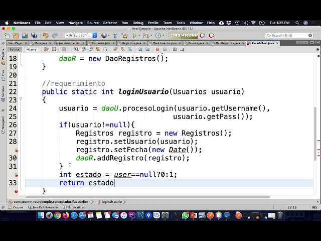 Restful - netbeans - spark - derby - java IX: Facade