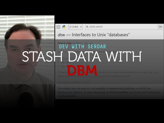 How to use dbm to stash data quickly in Python