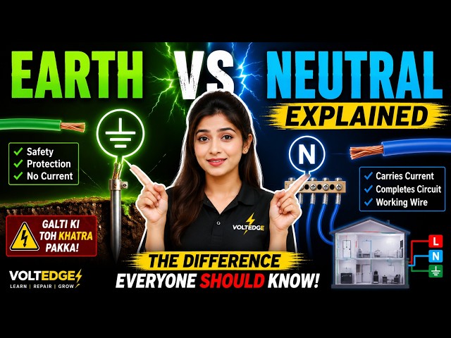 Earth vs Neutral Explained ⚡ Biggest Electrical Myth Busted! | VoltEdge - Subscribe