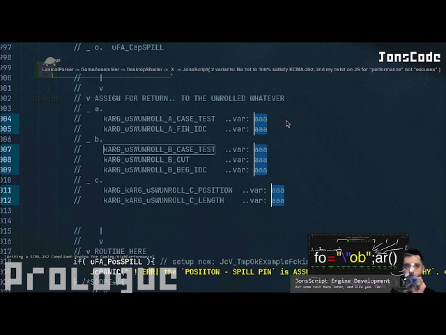 Working on Lexical analyzer - block scope based (175.).. Then back to VideoGame & JS dev 🤷‍♂️
