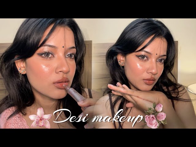 Desi Makeup Tutorial🫧- Glowy and Muted🤎🥥