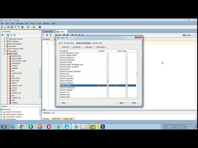 How to create user using SQL Developer in Oracle database